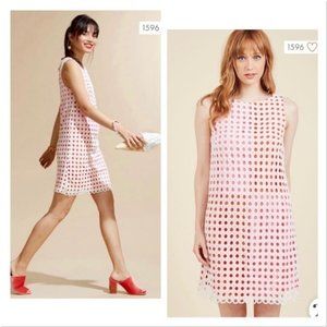 ModCloth 1X XL Fluent In Finesse Shift Dress Valentine’s Day Red White Eyelet